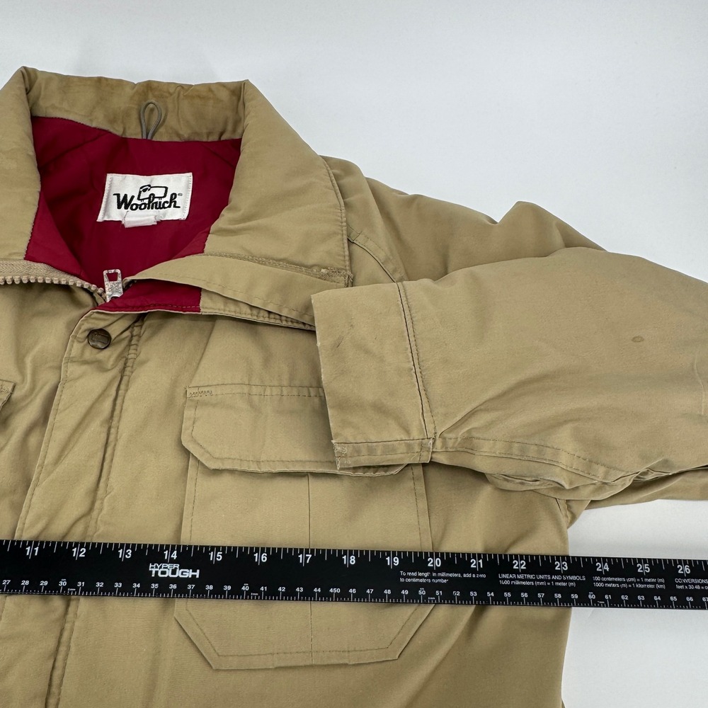 Vintage Woolrich Timber Jacket Mens Large Tan Field Insulated Coat Lined Outdoor - Picture 12 of 14